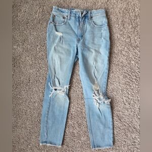 Abercrombie & Fitch Light Blue Ripped Skinny Jeans